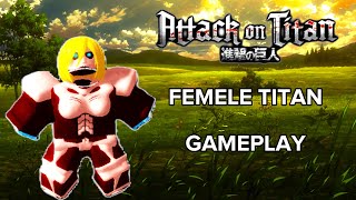 Female titan gameplay amp PVP AOT  Freedom War  Roblox [upl. by Aonian]