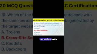 Cross Site Scripting A Hidden Threat MCQ for CC Exam cc securityconcepts [upl. by Nayrbo]