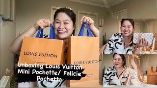 Double Louis Vuitton unboxing Felicie Pochette and Mini Pochette and what fits on them 🤑 [upl. by Ameer838]