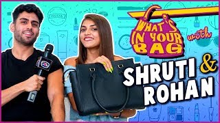 Shruti Sinha Handbag Secret Revealed Ft Rohan Hingorani  What’s In Your Bag  TellyMasala [upl. by Yetsirhc808]