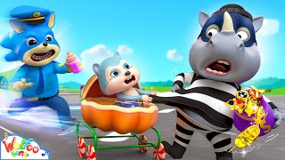 No Baby Stranger Danger Police Officer Take Care Baby Song  More Police Song  Wolfoo Kids Songs [upl. by Elpmid]