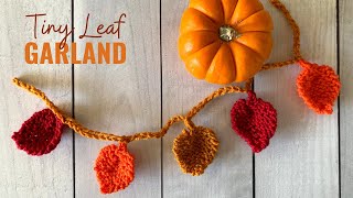 HOW TO KNIT A FALL LEAF GARLAND  Easy Knitting Project [upl. by Aihsekal]