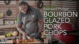 Sticky Yummy Bourbon Glazed Pork Chops with Rasheed Philips  MEATER [upl. by Suirad]