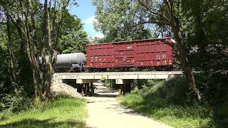 NS D46 with NS 8070 NS 8047 NS 6200 and NS 855 at County Road 600 West near Frankfort Indiana [upl. by Xxam]