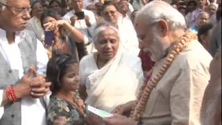 PM Modi visits the Maa Anandmayee Ashram in Varanasi [upl. by Dominga]