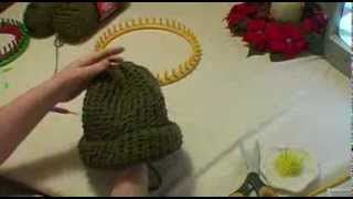 Knitting an Adult Hat on Round Loom  Start to Finish [upl. by Phoebe]