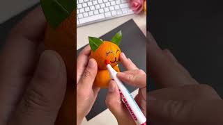 Lets make pretty kittens out of two little oranges oranges craftdiy parentingcrafts [upl. by Katee620]