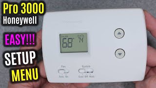 Honeywell Home PRO 3000 Setup amp Operation  NonProgrammable  Manual Digital Thermostat [upl. by Wolgast]