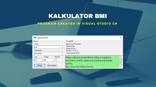 BMI kalkulator w C Visual Studio 2022 [upl. by Marchal]