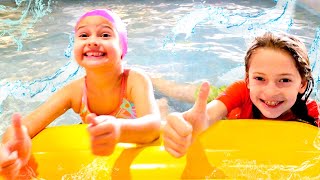 Video für Kinder Spaß im Schwimmbad Selin und Arseny [upl. by Onibas]