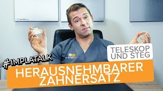 Herausnehmbarer Zahnersatz auf Implantaten erklärt  Teleskope und Stegversorgungen [upl. by Corb]