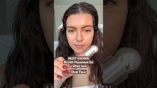 Perfect Blush Placement for Oval Faces Sculpt amp Lift 🩷 makeuptips makeuphacks makeuptutorial [upl. by Semyaj]