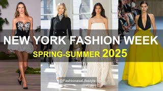 SPRING 2025 🌼 NEW YORK FASHION WEEK 14 collections fashion trending fashiontrends trendingnow [upl. by Ardeahp]