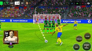 94 Roberto Carlos With Powerful Driven FreeKick is AMAZING  FC MOBILE [upl. by Savory]