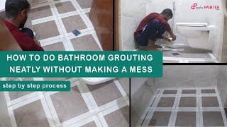 How to do grouting tiles in bathroom neatly without making a mess  Dr Fixit Epoxy Tile Grout [upl. by Alekat549]