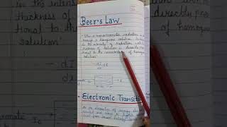 Beer s law✓ uv spectroscopy explanation with notes [upl. by Mccall526]