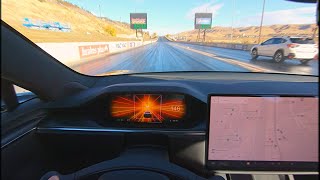 Tesla Model S Plaid 0160mph POV [upl. by Bergquist]