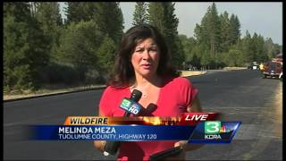 Fire near Yosemite still burning only 5 percent contained [upl. by Anegroeg]