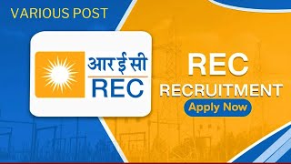 REC LIMITED RECRUITMENT 2024  CA  CMA  CS  Salary18 LPA [upl. by Nivonod]