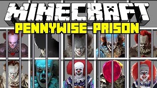 Minecraft IT PENNYWISE PRISON MOD  ESCAPE FROM PENNYWISE PRISON  Modded MiniGame [upl. by Sonni]