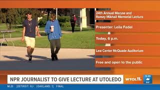 WTOL 11 NPR Journalist to Give Lecture at UToledo [upl. by Burrton]