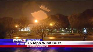 Wind gust reaches nearly 75 mph in downtown Wilmington [upl. by Clarissa]