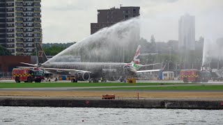 Embraer’s E195 E2 “Profit Hunter” First ever arrival into London City Airport 4K [upl. by Hannus864]