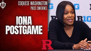 Coquese Washington talks Iona Postgame Rutgers Scarlet Knights Football [upl. by Ycniuqal]