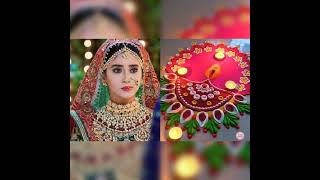 Naira dress vs same colour rangoli design 💞😊🦋💞 yrkkh diwali song shorts trending viral video [upl. by Notnel564]