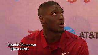 Alabama Safety Deionte Thompson talks fall camp [upl. by Asyla]