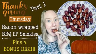 Keto Thanksgiving Recipes  BBQ Bacon wrapped Lil Smokies  Cauliflower Mashed Potatoes [upl. by Pincince]