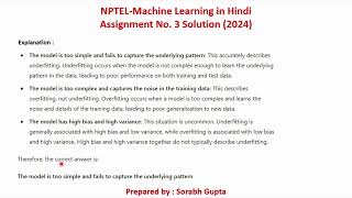 NPTELMachine Learning ML in Hindi Assignment 3 Solution 2024 [upl. by Afton]