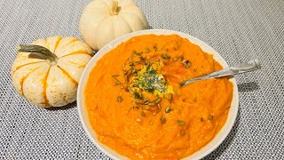 BUTTERNUT SQUASH SOUP Homemade Oven Roasted Recipe [upl. by Nollad]