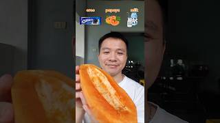 Eating Papaya smoothie mixed with oreo fruit eatingshow food mukbang oreocake [upl. by Aneleiram]