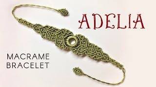 Macrame bracelet tutorial  The Adelia  Simple but elegant macrame pattern [upl. by Bernadette]