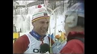 Oddvar Brås siste 50 km i Holmenkollen på sin 40 års dag i 1991 [upl. by Aneelak]