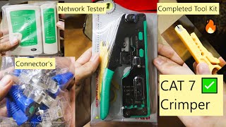 XIKKART RJ45 Crimping Tool Kit Passthrough Cat7 Cat6A Cat6 Cat5E Cat5 1 Network Tester 1089 [upl. by Cassandre432]