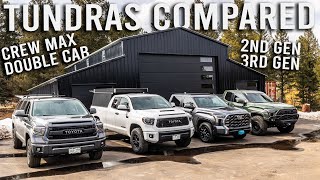 WHICH TUNDRA Is Right For You Old Toyota Tundra Vs New CrewMax to DoubleCab Trims Storage etc [upl. by Ahsinrev417]