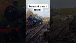 Standard class 4 tanker at Gromont station trainspotter subscribe railwaystation trainwatching [upl. by Otrebile210]