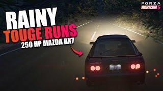 250HP Mazda RX7 FC TOUGE RUNS AT NIGHT IN THE FOGGY RAIN  Forza Horizon 5 Event Labs [upl. by Sterling]