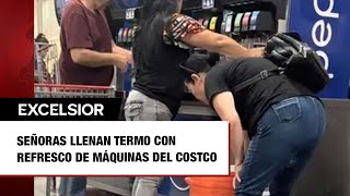 Señoras llenan termo con refresco de máquinas del Costco [upl. by Brenner584]