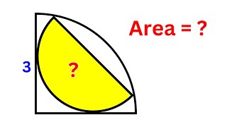 How to find the area of the semicircle inside a quarter circle  2 Different Methods [upl. by Addiel]