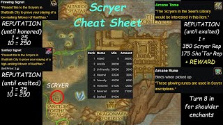 Scryer Reputation Farm Guide amp Cheat Sheet [upl. by Rikki648]