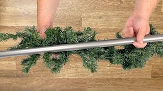 Stick a tension rod into a Christmas garland for this GENIUS kitchen idea [upl. by Yznyl]