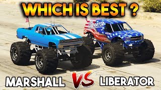 GTA 5 ONLINE  LIBERATOR VS MARSHALL WHICH IS BEST MONSTER TRUCK [upl. by Arved422]