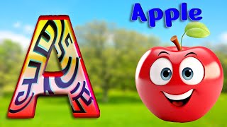 ABC Phonics Songs  ABC lyrics songs  kids learning  A for Apple [upl. by Mayyahk439]