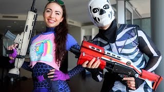 Fortnite HALLOWEEN Costumes  REAL LIFE Weapons [upl. by Zoha]