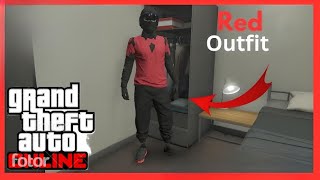 GTA V ONLINE EASY RED EDITION OUTFIT BLACK JOGGERS 169  NO TRANSFER GLITCH [upl. by Madden]