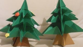 ÁRBOL DE NAVIDAD DE CARTULINA con origami ESPECIAL NAVIDAD  ORIGAMI [upl. by Ahsetan]