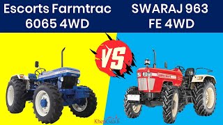 Escorts Farmtrac 6065 4WD vs Swaraj 963 FE 4WD  65 HP Category  Khetigaadi [upl. by Eimmac351]